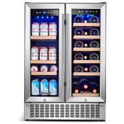 AOBOSI 24 Inch Beverage and Wine Cooler 18 Bottles and 57 Cans