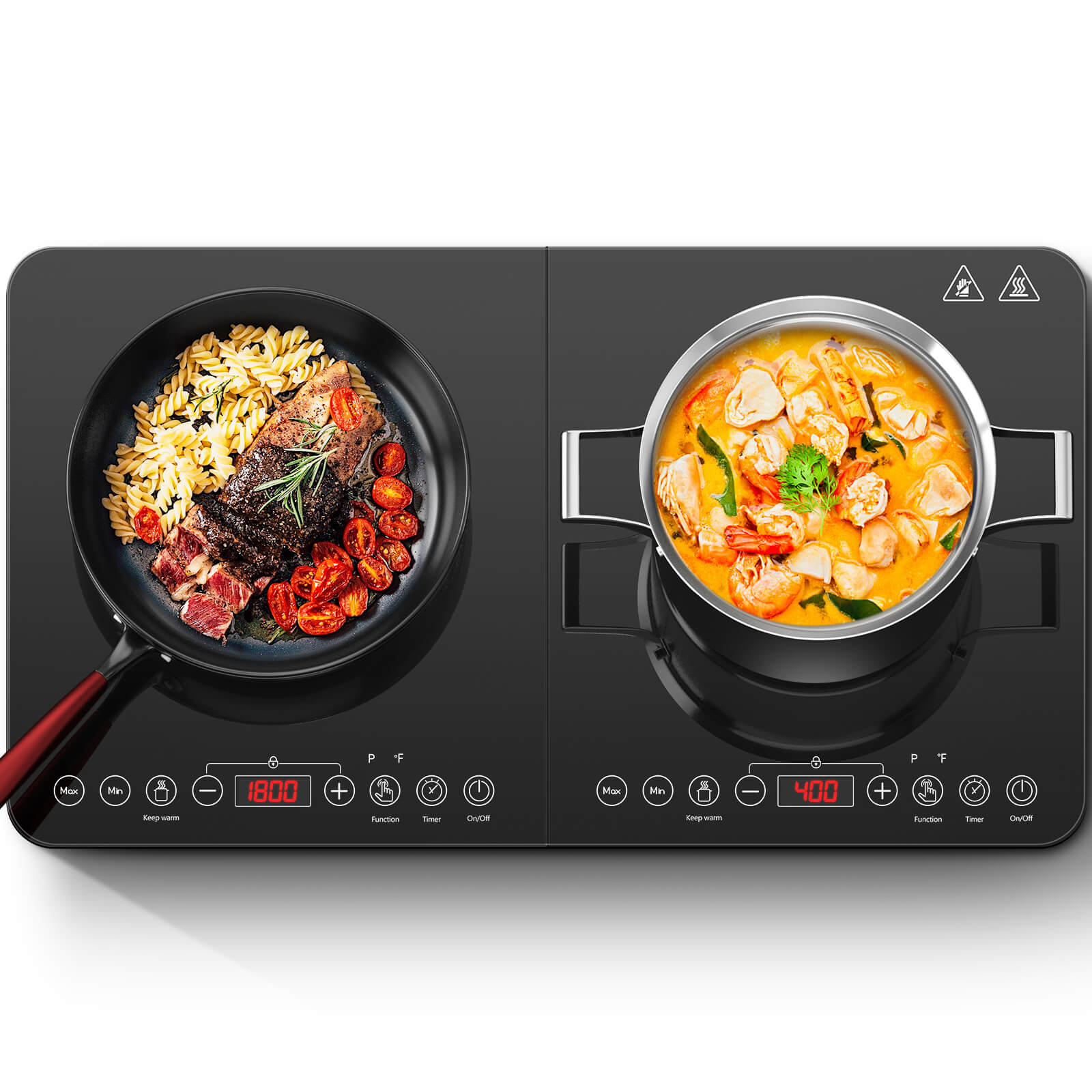 Aobosi Double Induction Cooktop Dual Zone 1800W and 1600W – AOBOSI