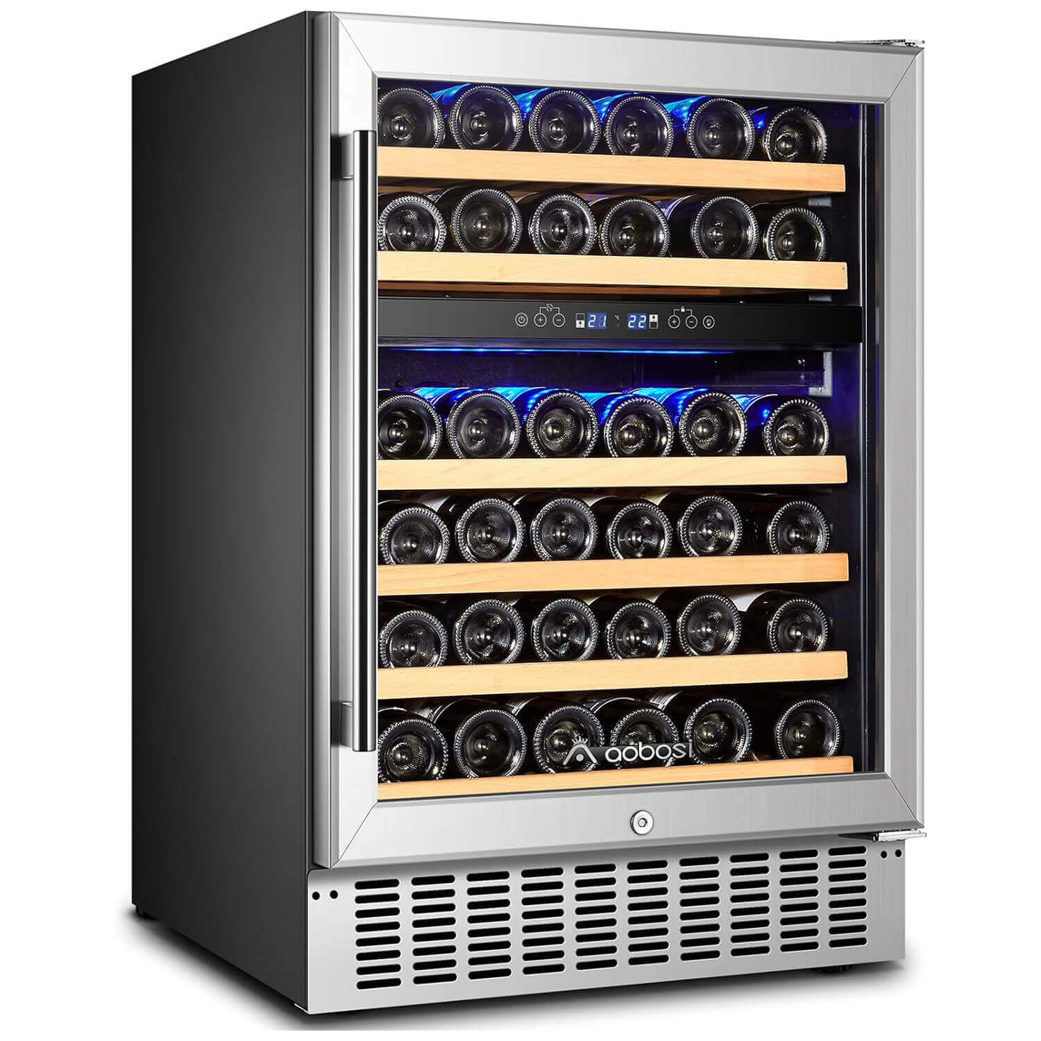 12 Bottle Urban Series Dual Zone Wine Cooler Touch Screen Thermoelectric Fridge Freestanding Cellar UV Protective Glass Door