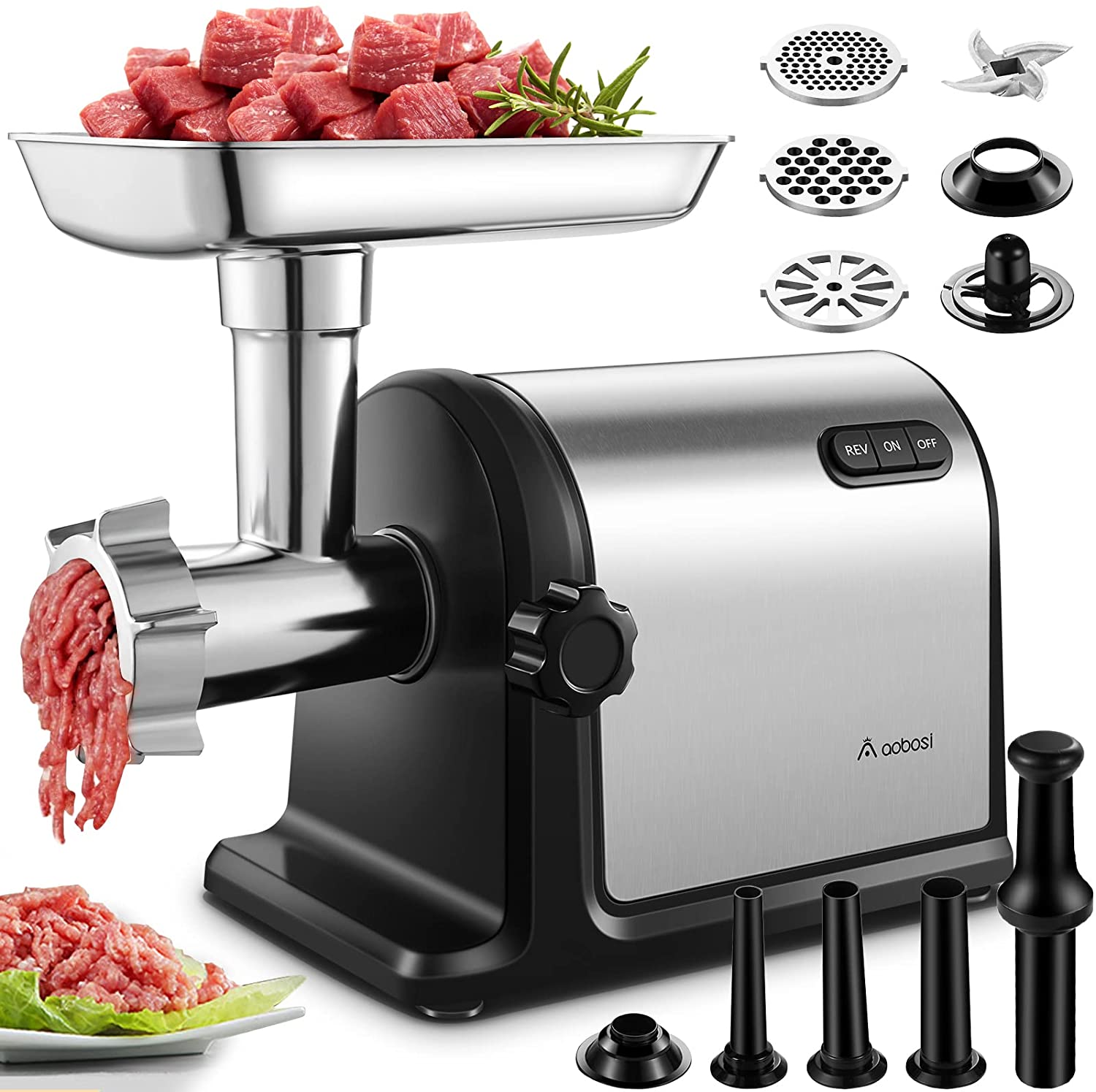 AOBOSI Electric Meat Grinder 3000W Fast Grind
