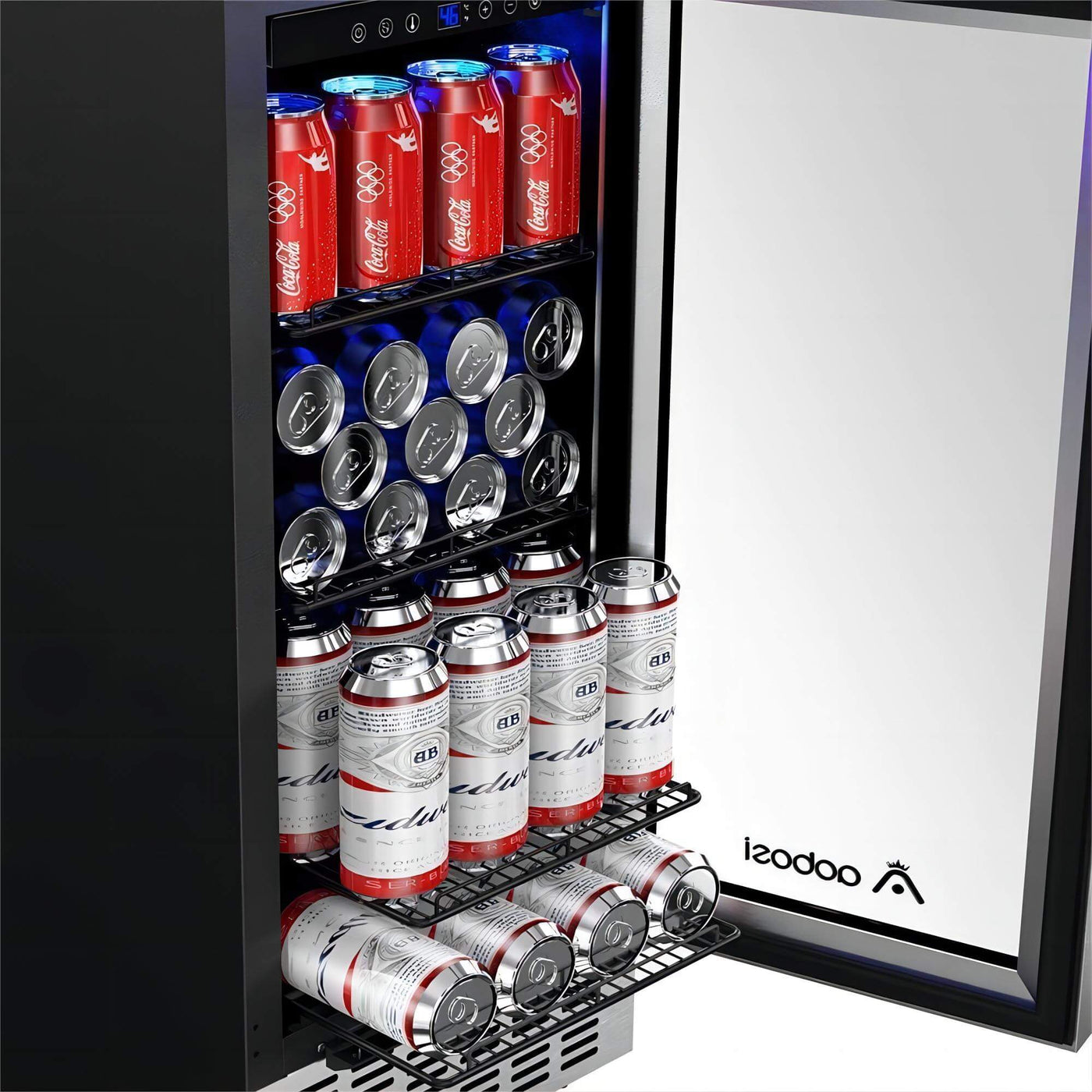 AOBOSI 15 inch Beverage Refrigerator 94 Cans