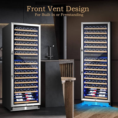 AOBOSI 24 inch Wine Cooler 154 Bottles Capacity Dual Zone