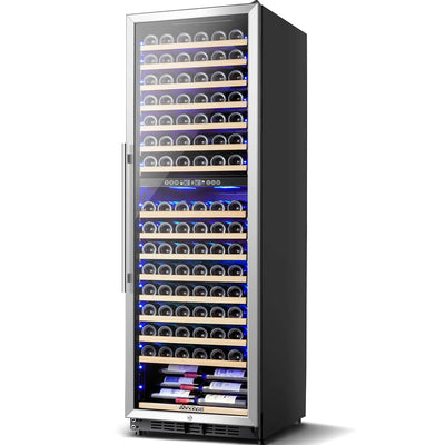 AOBOSI 24 inch ‎Wine Cooler 176 Bottles Capacity Dual Zone