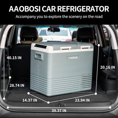 AOBOSI 44 Quart Car Fridge Dual Zone 12 Volt Portable Freezer