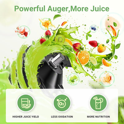 AOBOSI 4.35 Inch Large Feed Chute Masticating Juicer