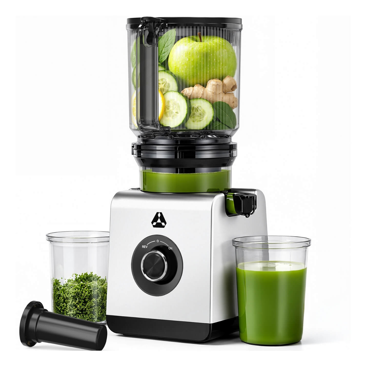 AAOBOSI Cold Press Juicer with 6.6 Inch Wide Feed Chute