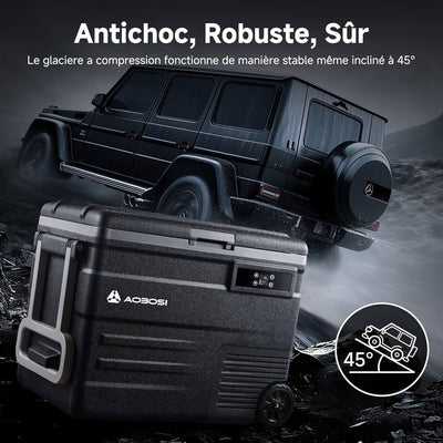 AAOBOSI Compressor Cool Box 55 L, Cool Box Car with WiFi App Control, 12/24 V Cool Box
