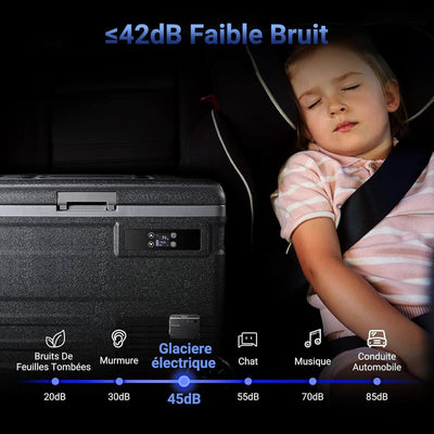 AAOBOSI Compressor Cool Box 55 L, Cool Box Car with WiFi App Control, 12/24 V Cool Box