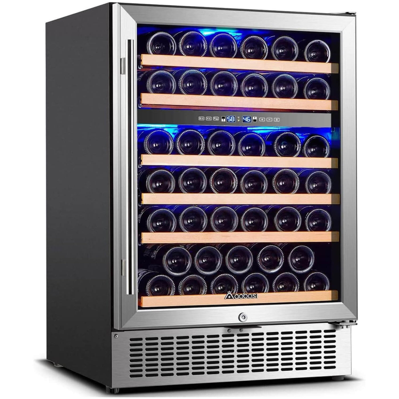 AOBOSI 24 inch Wine Refrigerator Dual Zone 51 Bottles