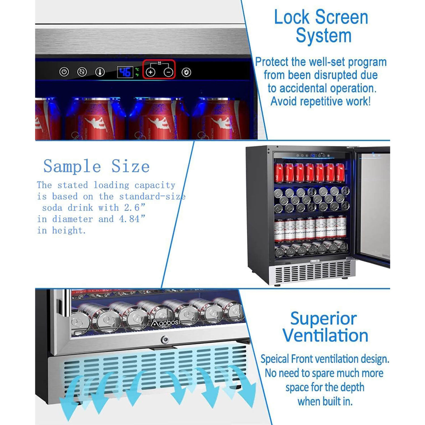 beverage cooler lock screen system