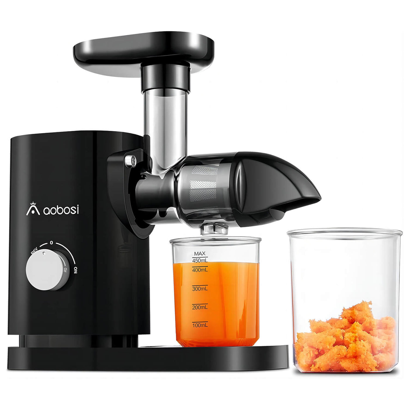 AOBOSI Slow Masticating Juicer Machine Without Filtering-Black