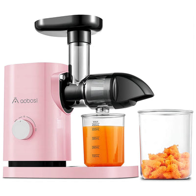 AOBOSI Slow Masticating Juicer Machine Without Filtering-Pink