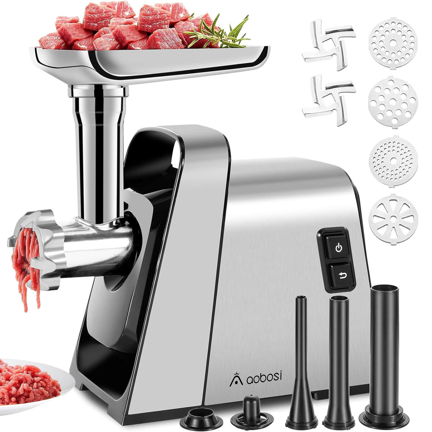 AOBOSI Meat Grinder Electric Heavy Duty 3000W Max