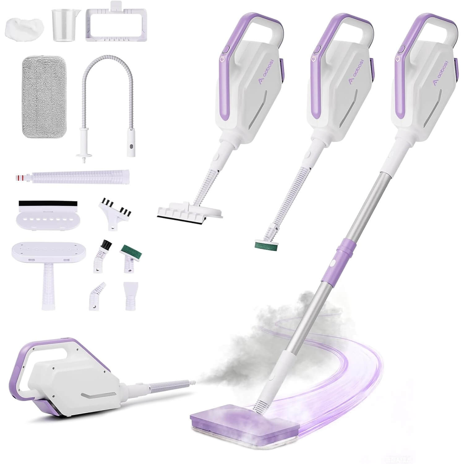 AOBOSI Steam Mop 1300W Detachable Handheld Cleaner 11-in-1
