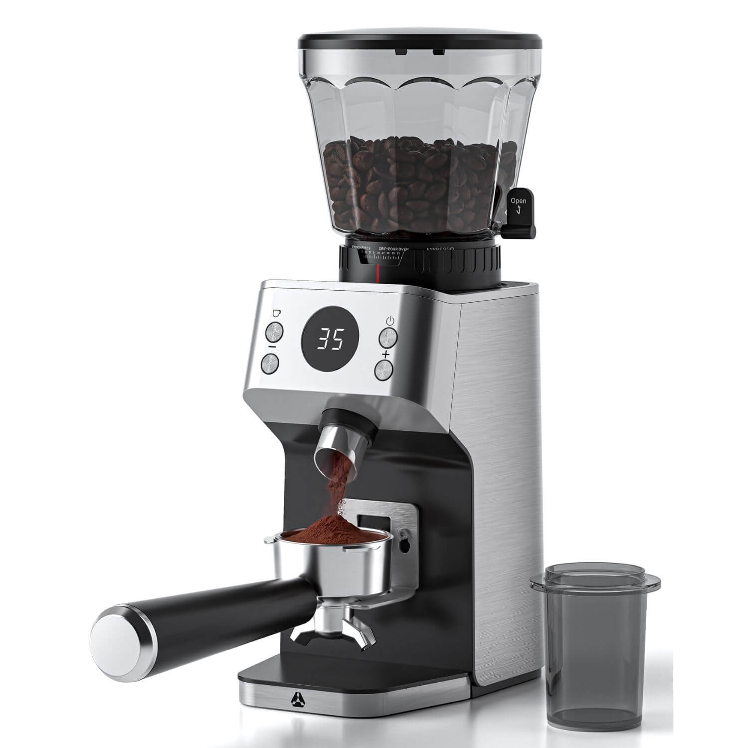 AOBOSI Espresso Coffee Grinder, Anti-Static 45 Grind Settings 40s Timer