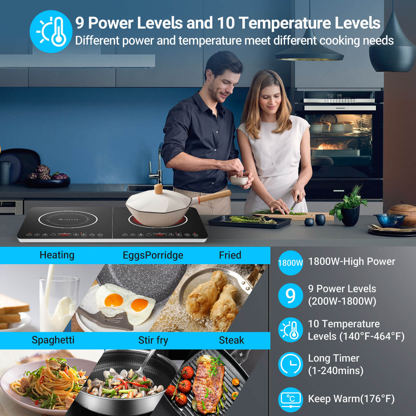 different power and temperature meet different cooking needs