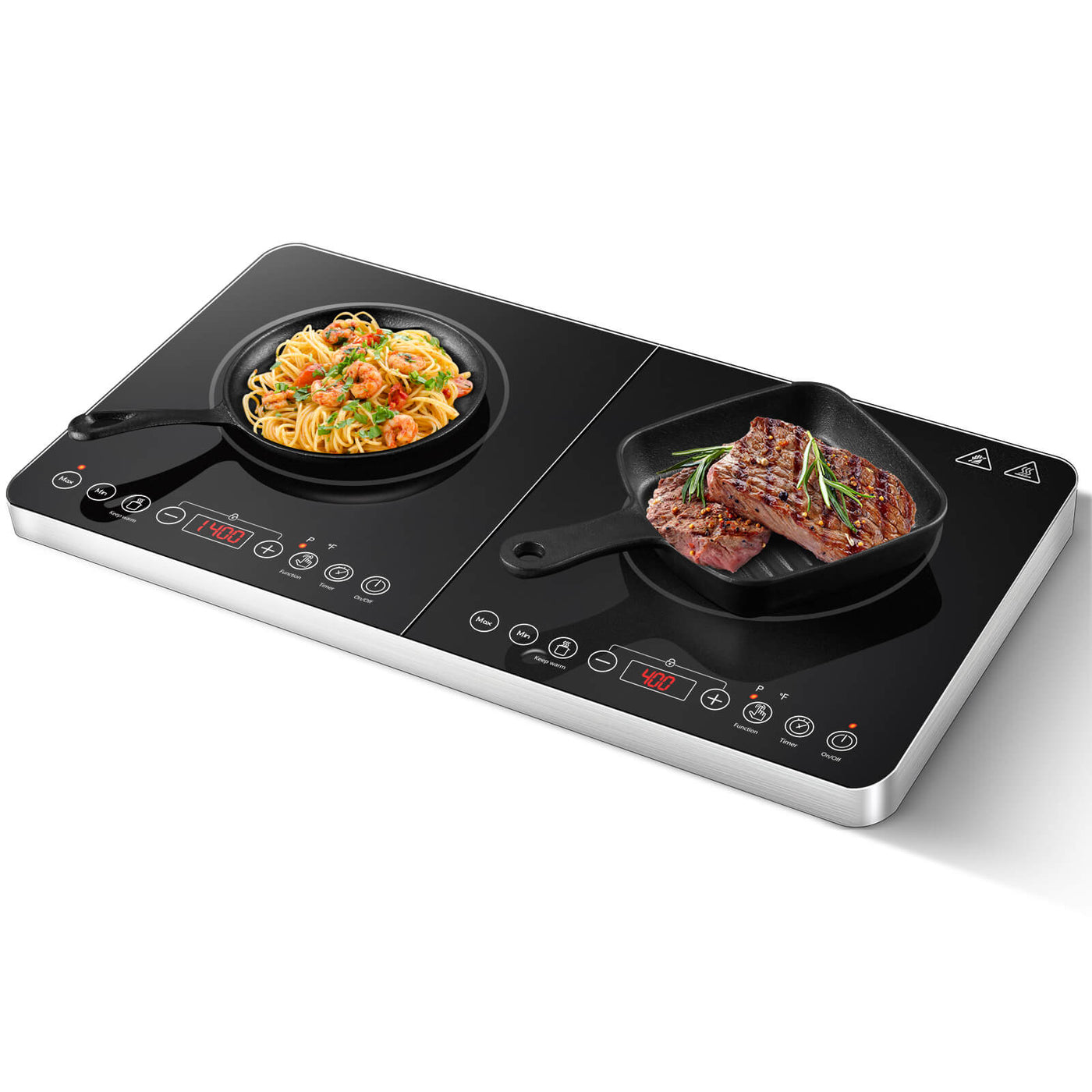 Aaobosi 1800W portable induction cooktop with two burners