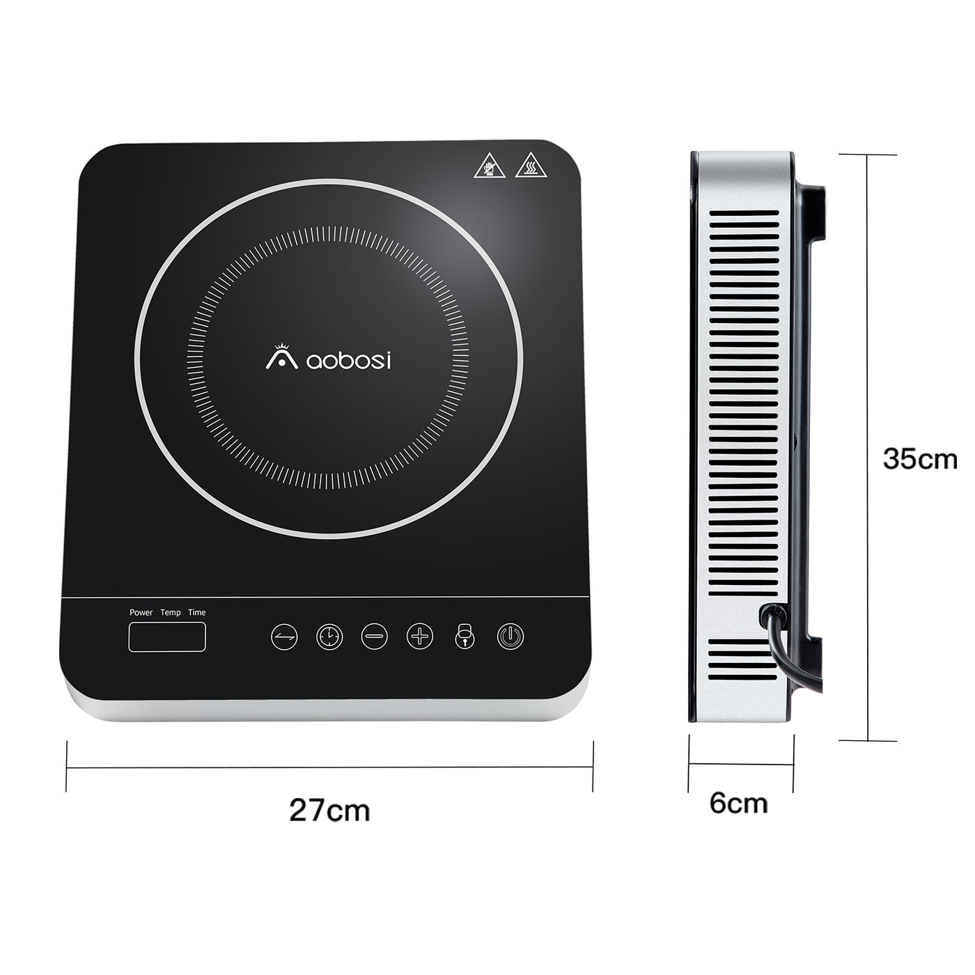 Aobosi Electric Double Induction Cooktop 1800W Portable Ultrathin with  Sensor Touch, 10 Temperature 9 Power Settings 4 Hour Timer, Over-heating  Protection & Child Safety Lock for Kitchen Garden Office 