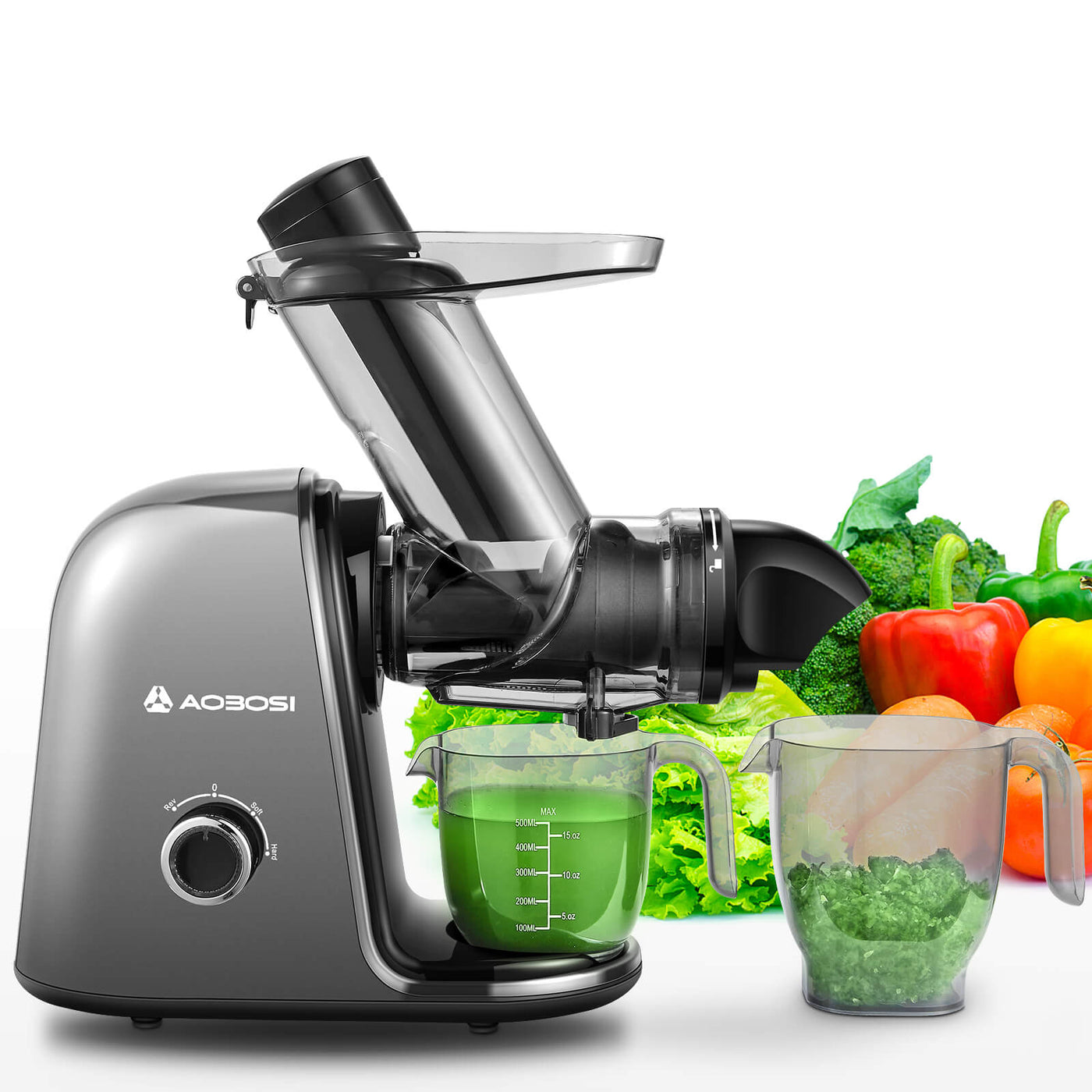 Aobosi Cold Press Juicer Machines with XL Tube Slow Juicer