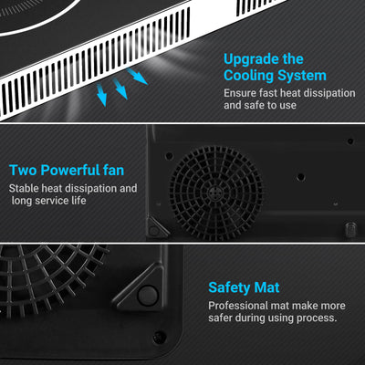 Heat dissipate efficiently with upgraded cooling system of Aaobosi 1800W cooktop