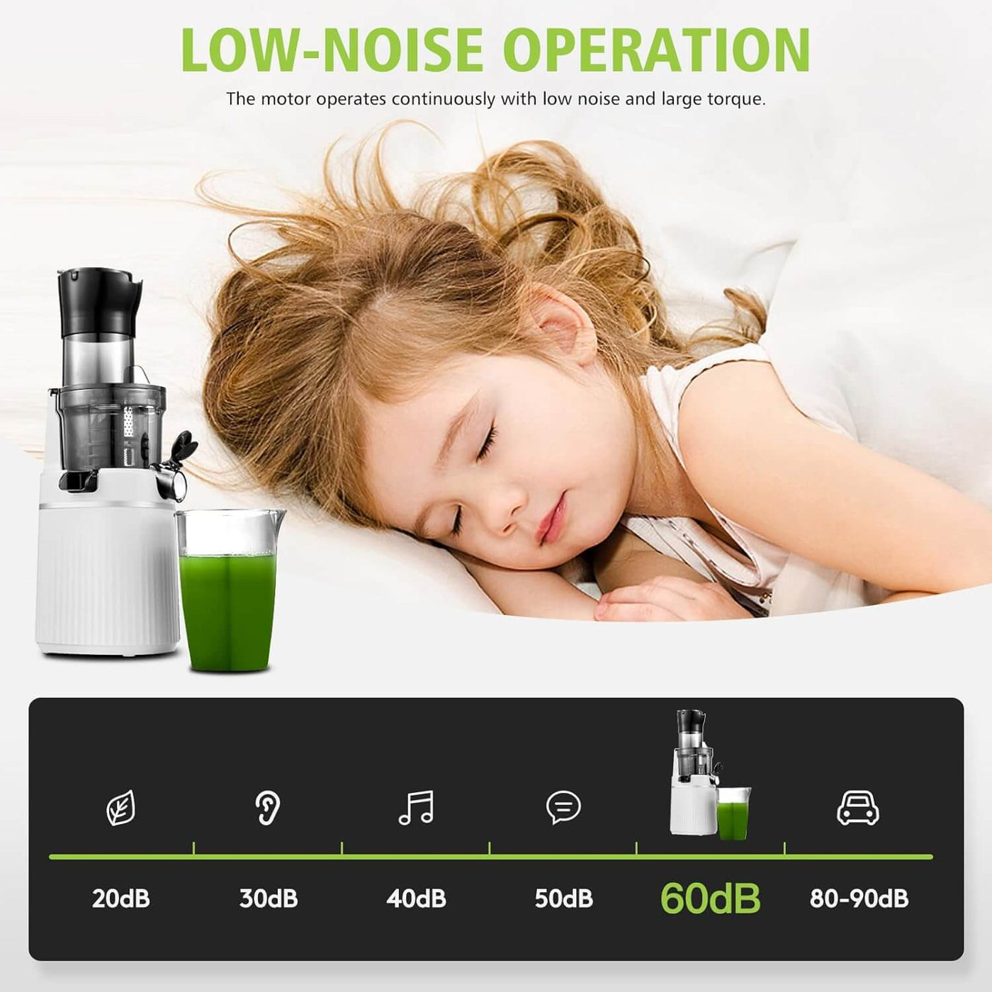 AOBOSI Slow Juicer Machine with Large Feed Chute
