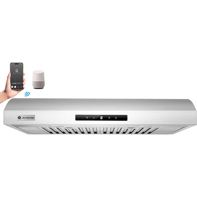AOBOSI Range Hood 30 Inch with APP/Voice/Touch 3 Ways Control 