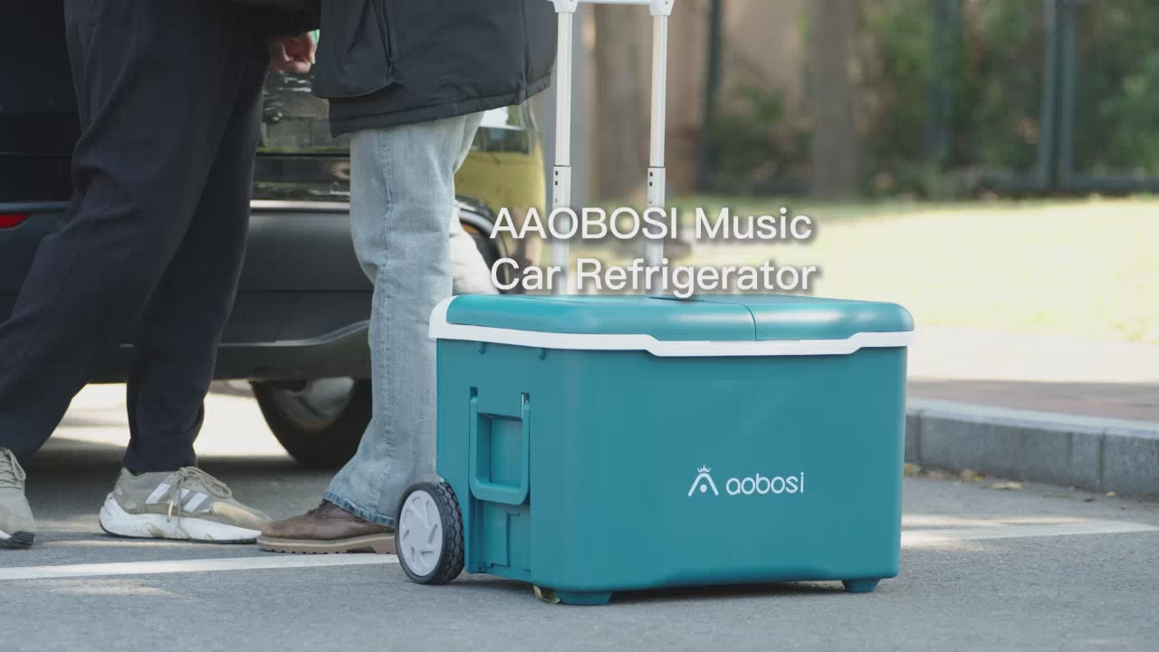 AOBOSI 12v Fridge With Buit-in Bass Speaker and Battery 42qt