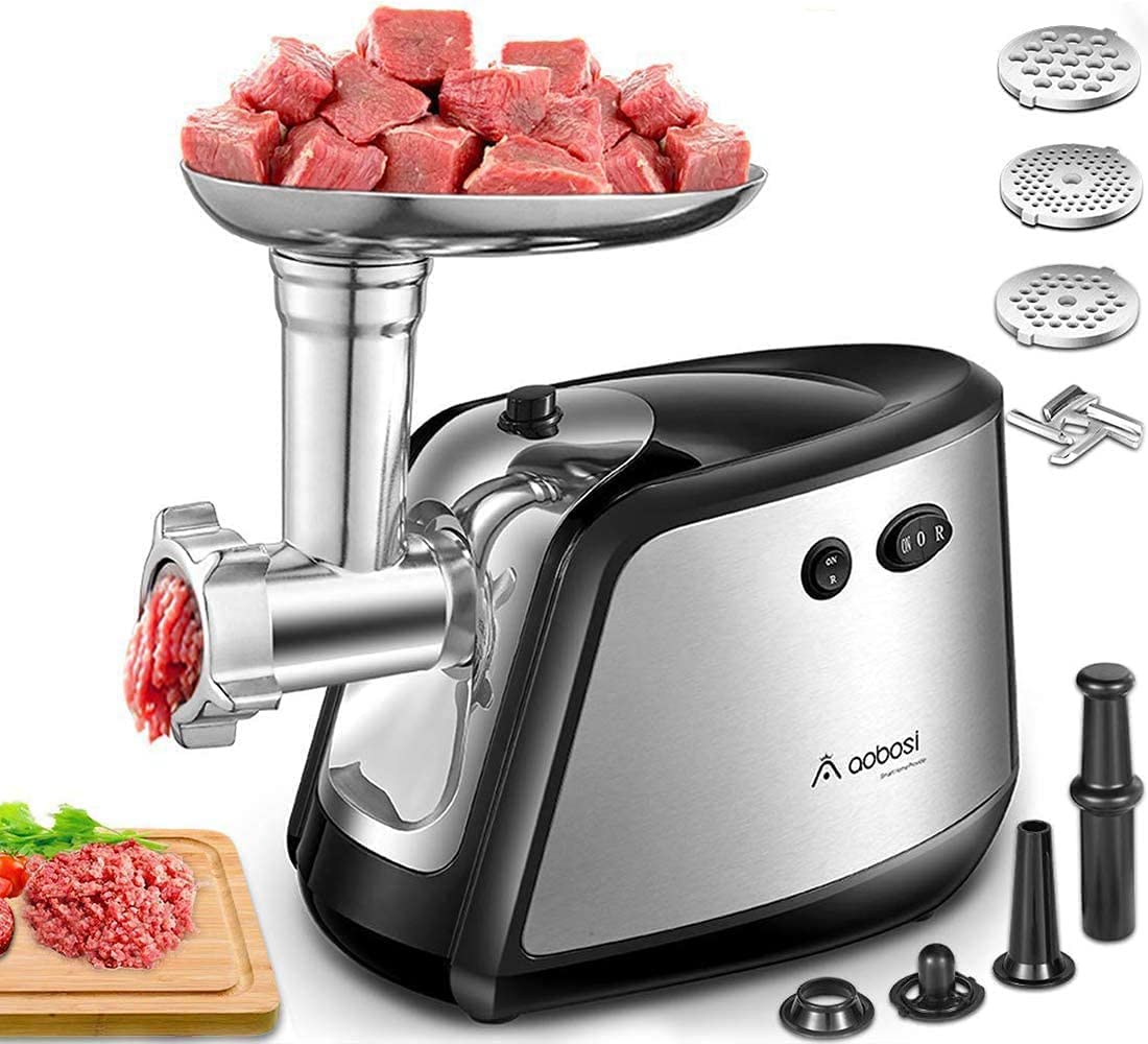 AOBOSI 3-IN-1 Meat Grinder Electric Sausage Stuffer and Grinder