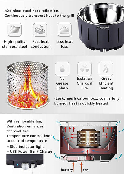 Aobosi CG09 Smokeless Barbecue Grill