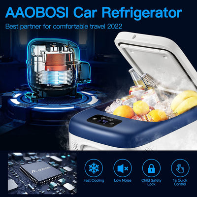 AOBOSI Small Car Fridge Freezer 20qt/18L