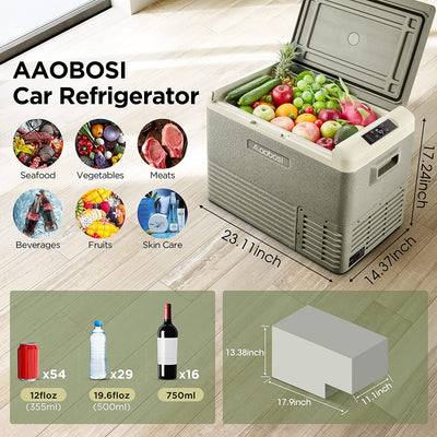 AOBOSI 12 Volt Car Fridge 42Qt/40L Green