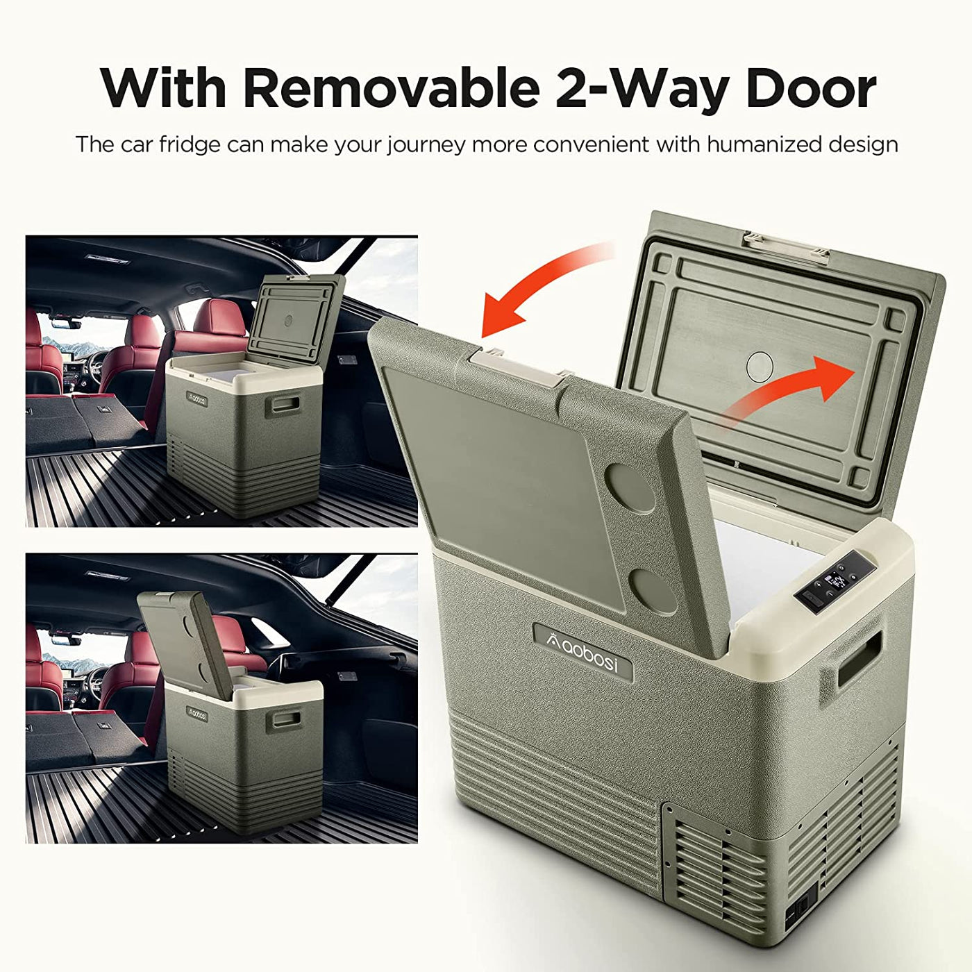 AOBOSI ‎12 Volt Car Fridge 53Qt/50L Green
