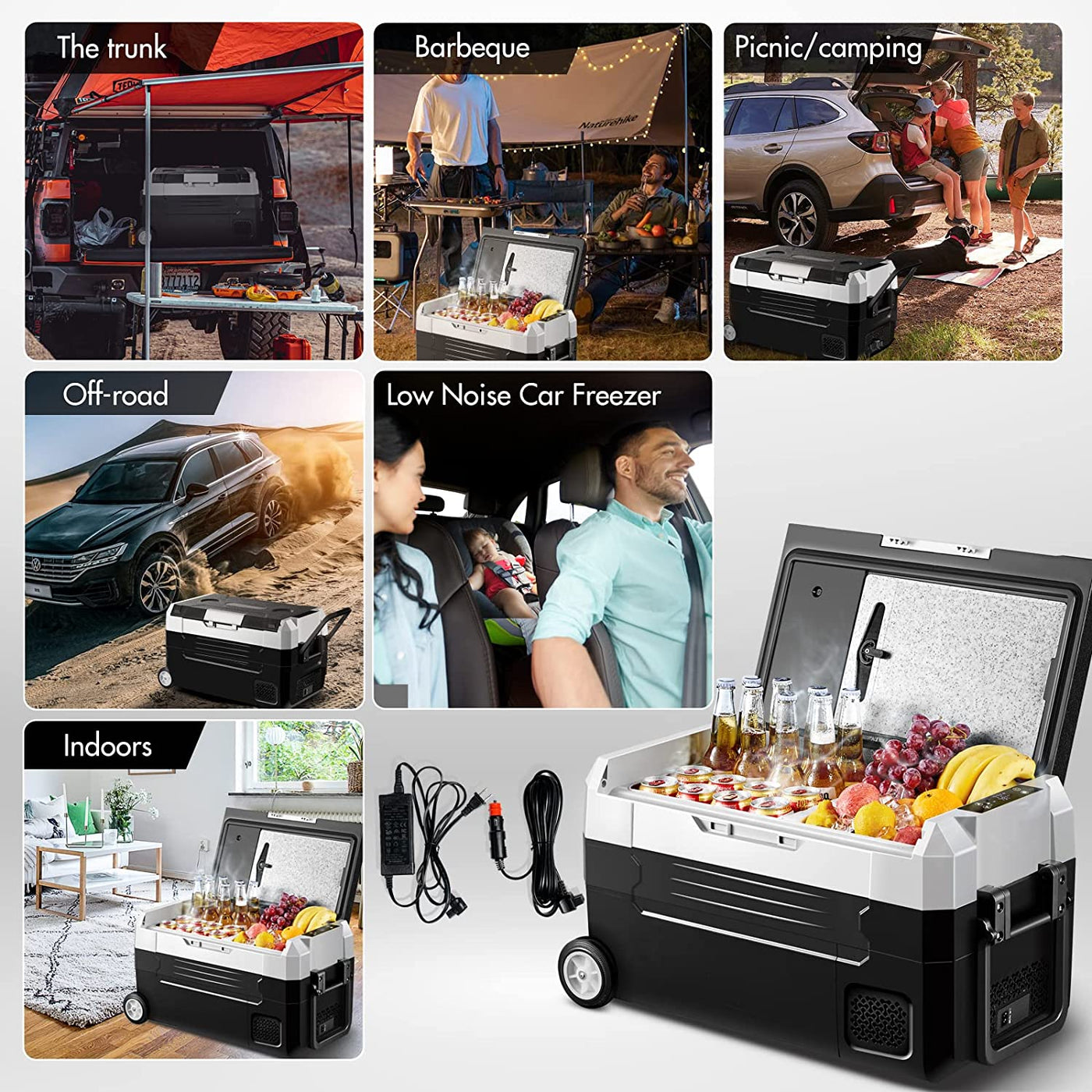 AOBOSI Portable Fridge on Wheels with Foldable Handle 37qt/35L