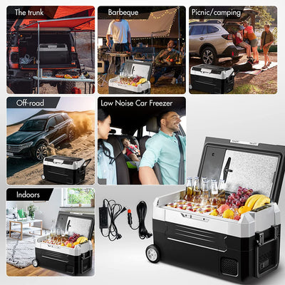 AOBOSI Portable Fridge on Wheels with Foldable Handle 37qt/35L