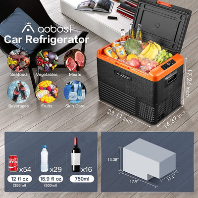 AOBOSI 12 Volt Car Refrigerator Single Zone 42Qt/40L ‎CL40